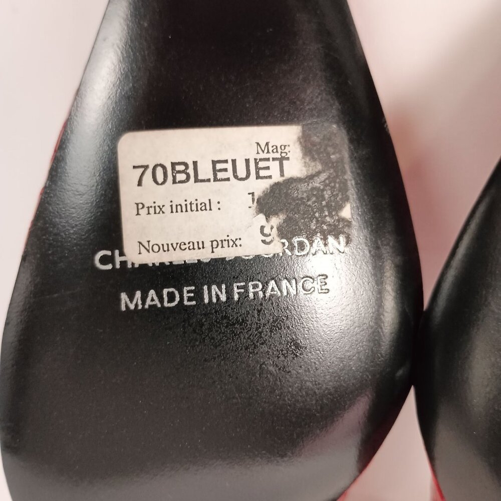 Charles Jourdan Python Red Patent Leather Pumps H… - image 4